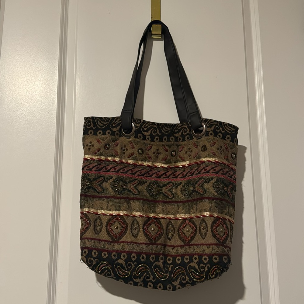 Multi Pattern Striped Tote Bag - image 5